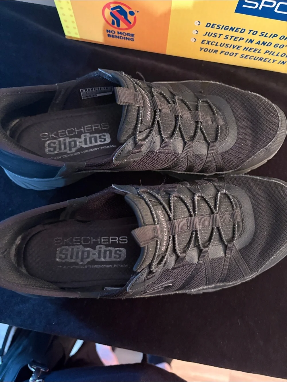 Skechers Black and Dark Gray Slip-On Athletic Sneakers